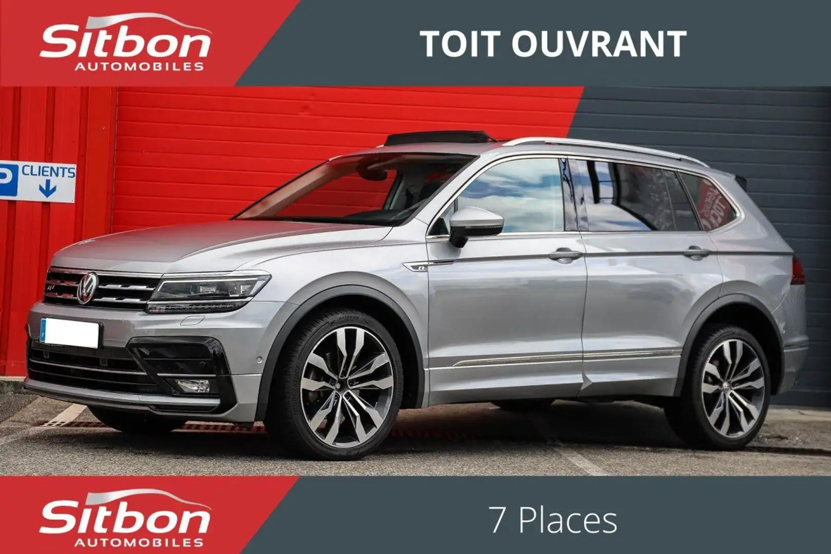 Volkswagen Tiguan Allspace 2.0 TDI 150 DSG 7 R-Line CARAT TOIT OUVRA Gris - 1