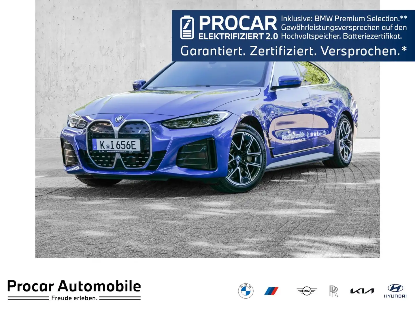 BMW i4 eDrive40 M-Sport Aut Nav LED AHK Parkass 18" Modrá - 1