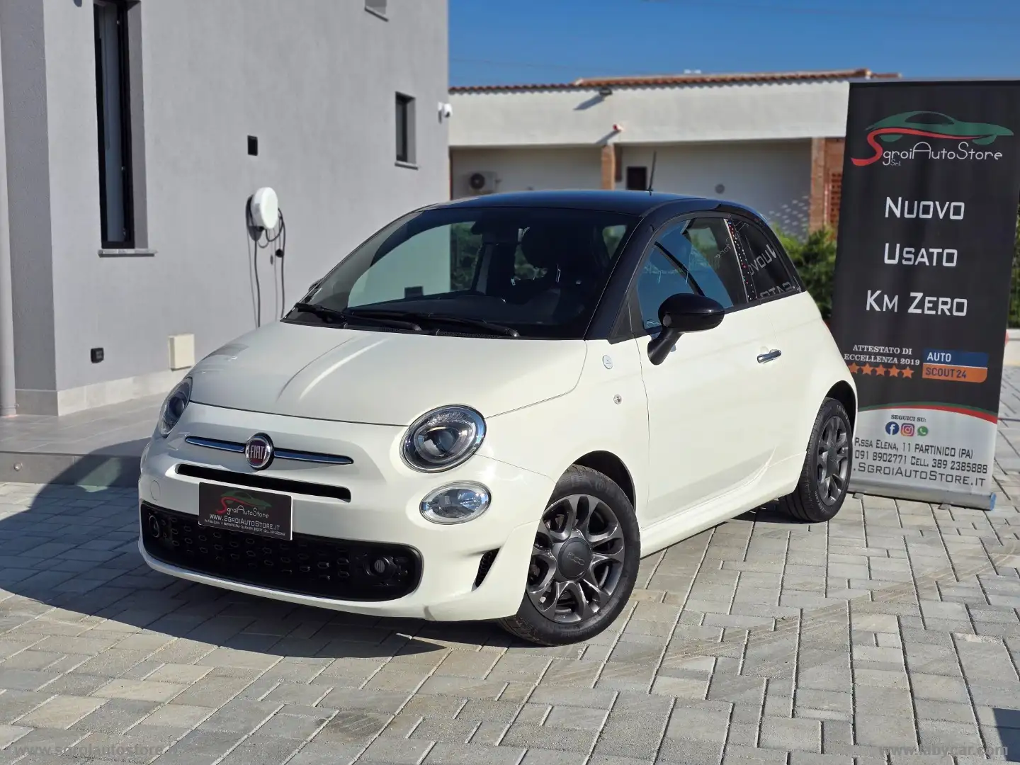Fiat 500 1.0 Hybrid Hey Google Bianco - 1