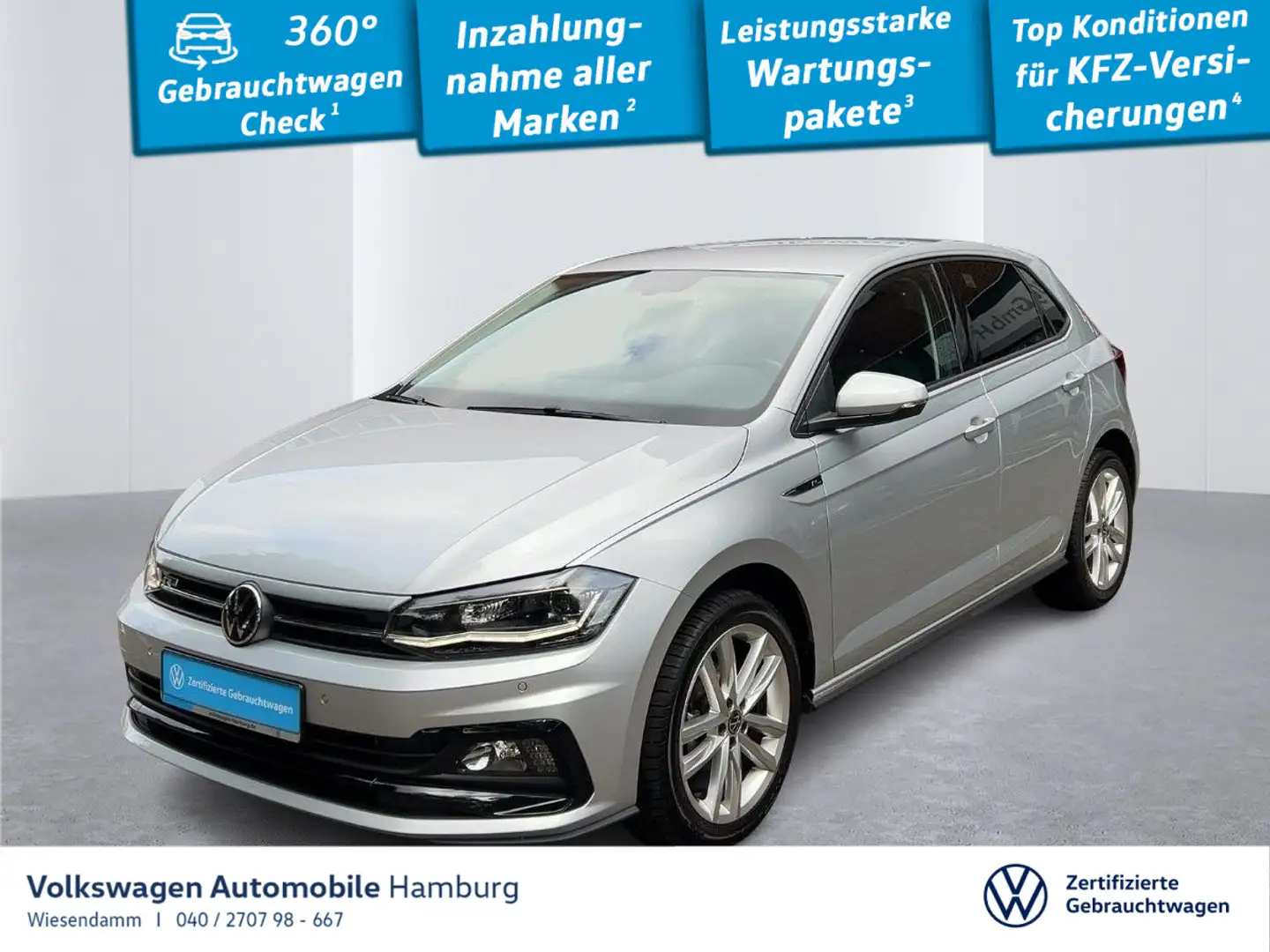 Volkswagen Polo 1.0 TSI DSG Highline ACC/LED/NAVI/KAMERA Argent - 1