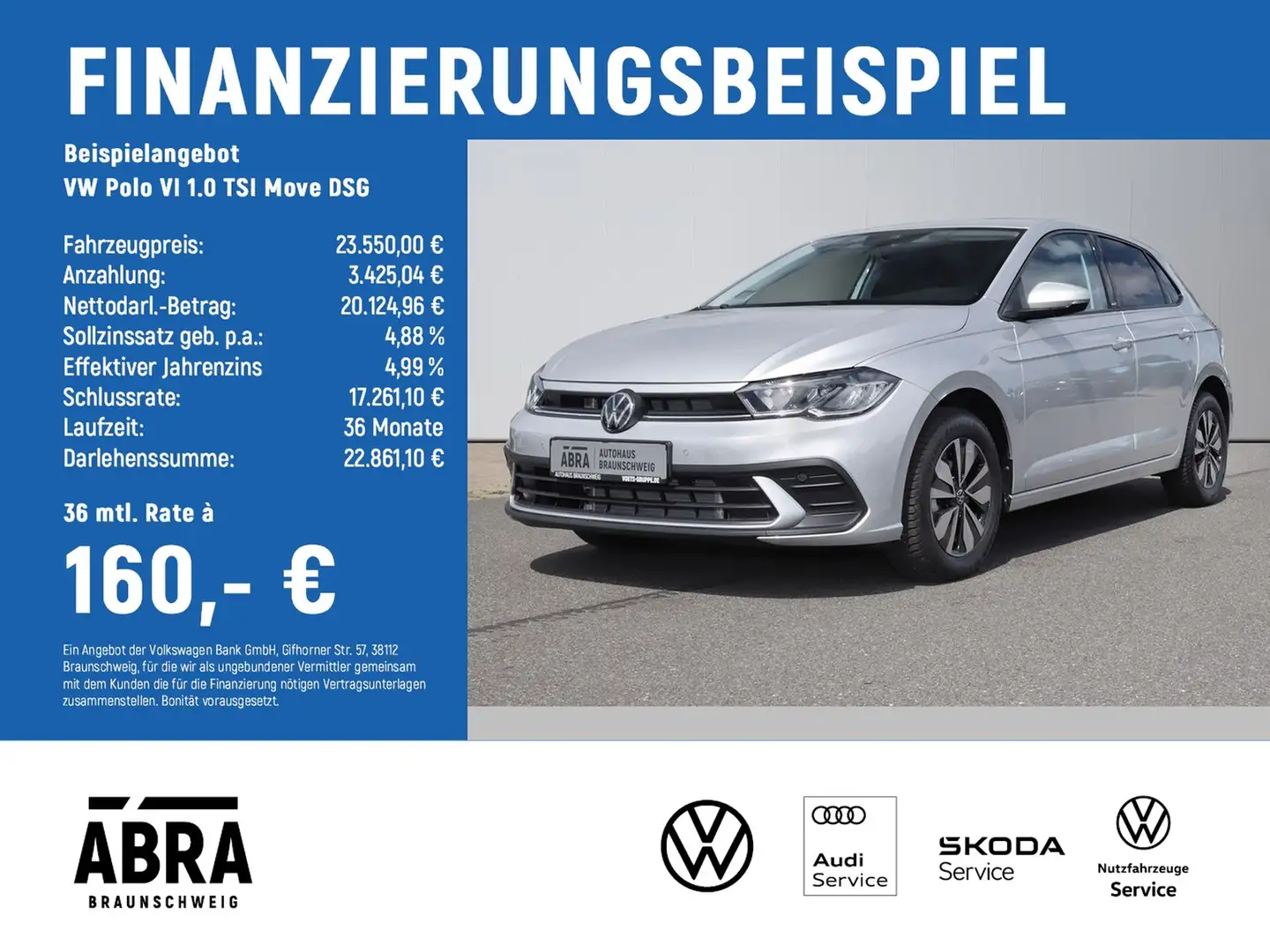 Volkswagen Polo VI 1.0 TSI Move DSG NAV+AHK+LED+ACC+PDC Silber - 2