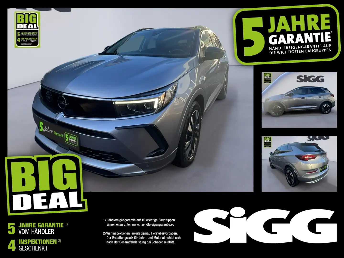 Opel Grandland 1.2 Turbo Elegance 360 Grad Kamera KeyLess Navi Grau - 1