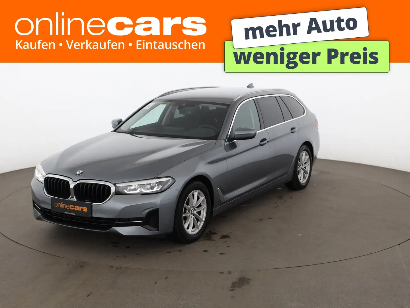 BMW 518 d Touring Aut LED AHK LEDER NAVI DIGITAL-TACHO Grau - 1