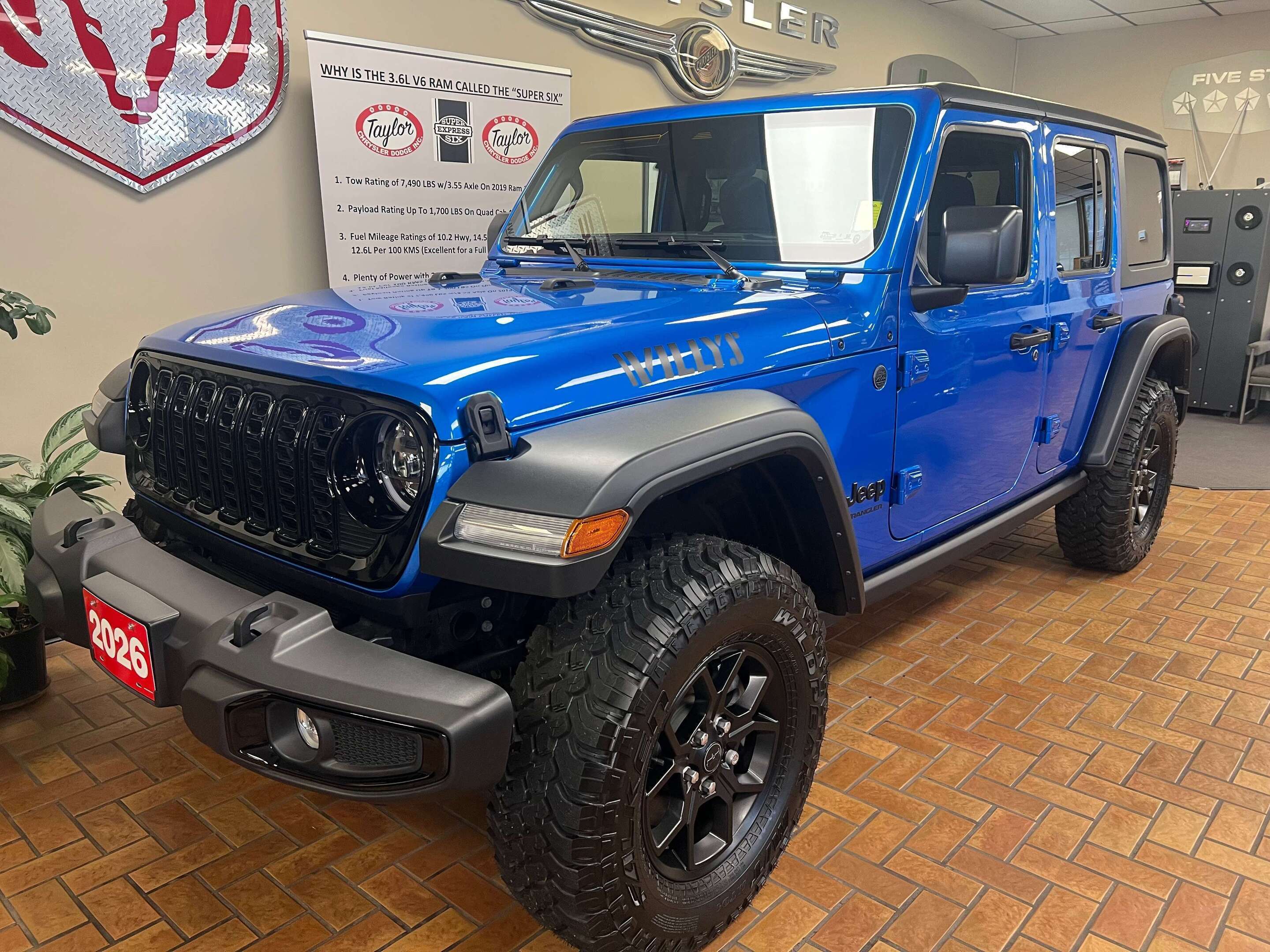 2026 Jeep Wrangler Willys 4X4 V6 *BRAND NEW *CANCELLED DEAL *YOU SAVE