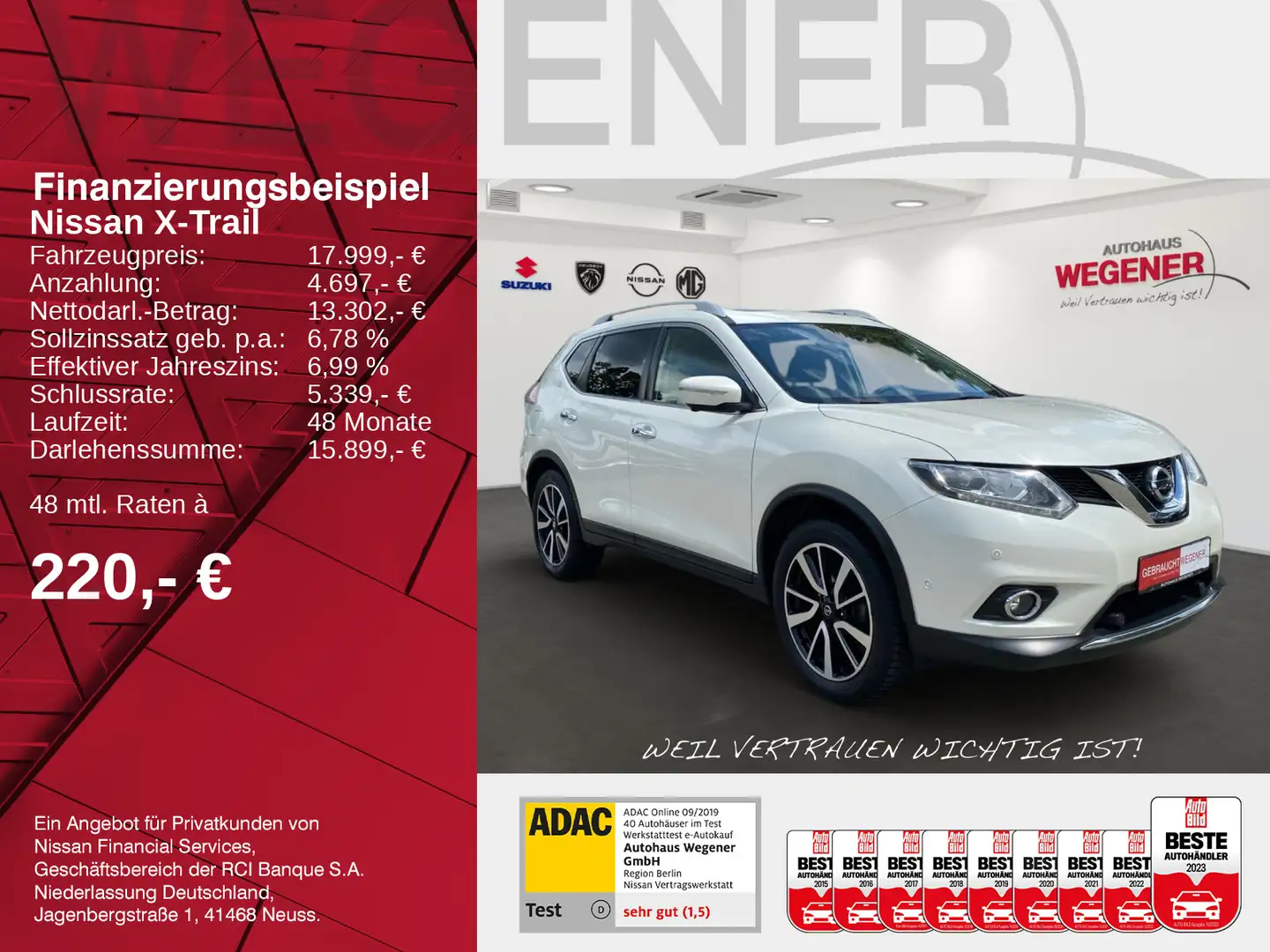 Nissan X-Trail X-TRAIL 1.6 DIG-T TEKNA LEDER PANO 360° Weiß - 2