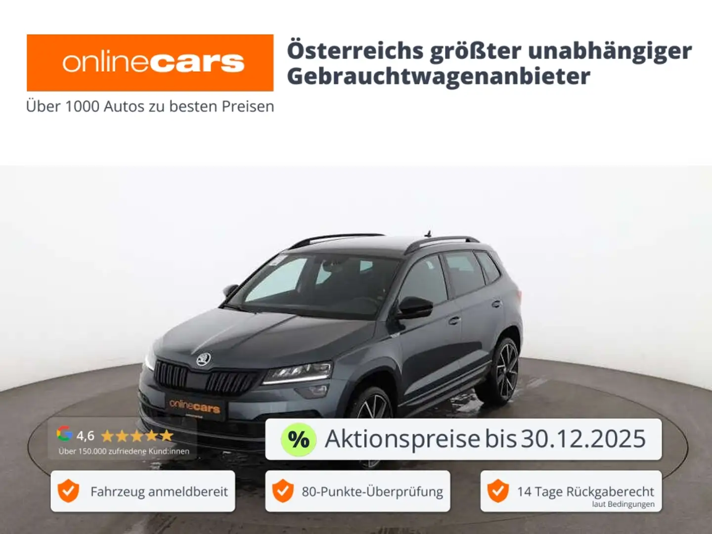 Skoda Karoq 1.5 TSI ACT Sportline Aut LED STANDHZG TEMP Grau - 1
