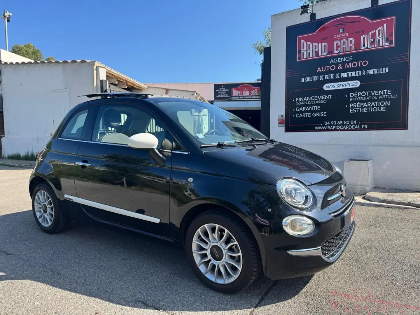 Fiat 500 Fiat 500 1.2i - 69 2017  BERLINE Lounge PHASE 2 Noir - 1