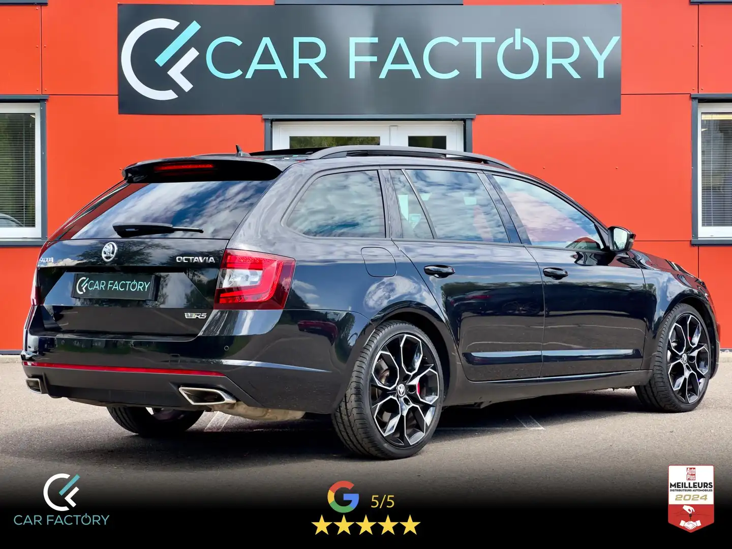 Skoda Octavia RS 2.0 TSI 245 DSG Toit Ouvrant Caméra Pack Hiver GPS Kessy Full LED Garantie 1an Noir - 2