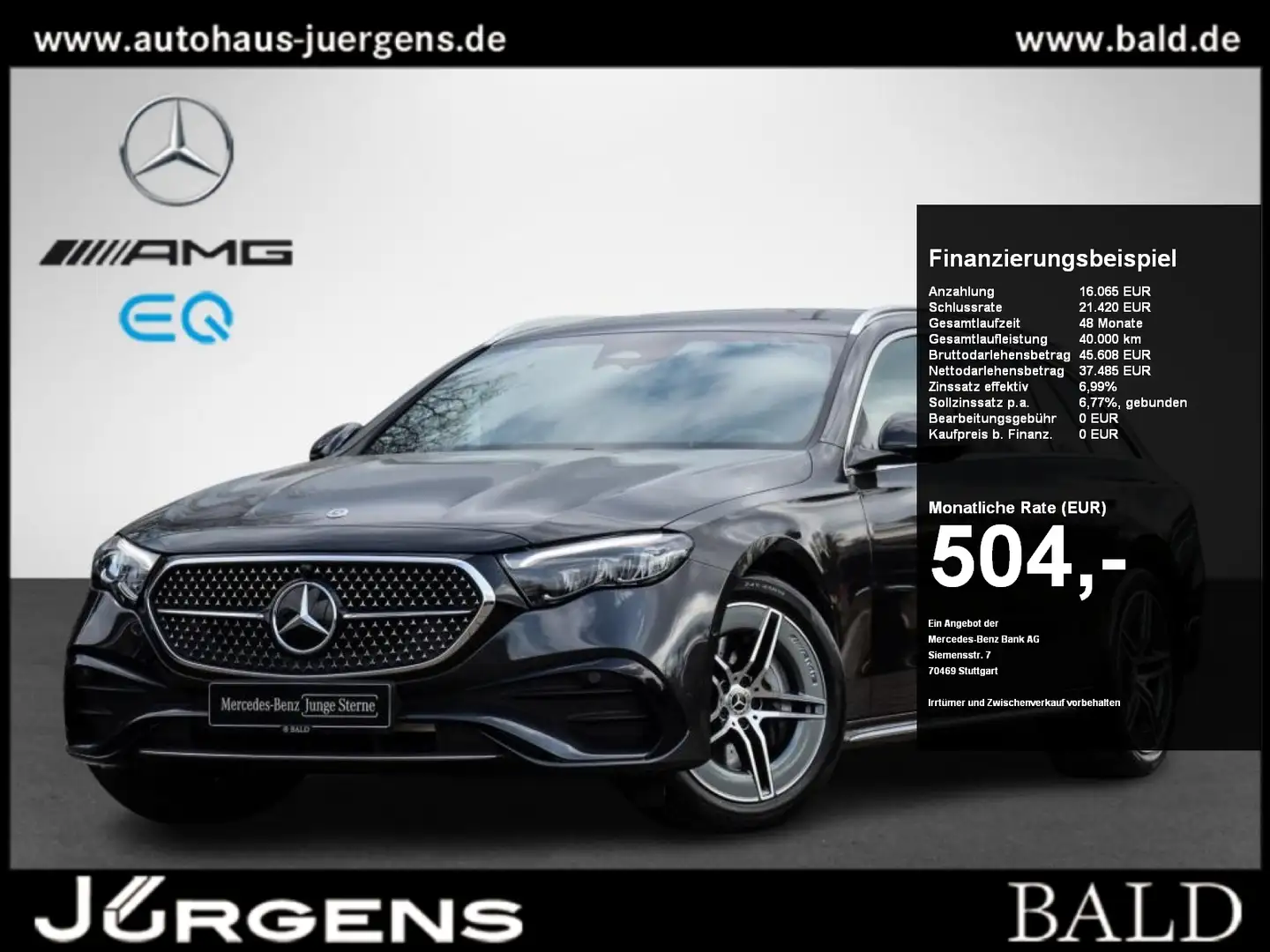 Mercedes-Benz E 200 T AMG/Wide/LED/AHK/Totw/Cam/Distr/DAB/19" Grigio - 1