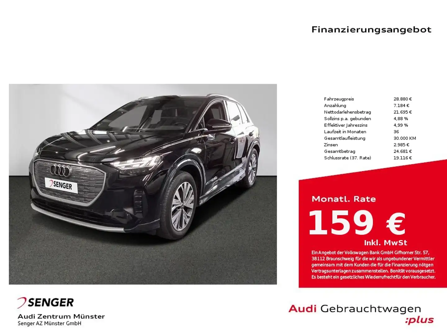 Audi Q4 e-tron 35 MMI Matrix SONOS Standheizung Schwarz - 1