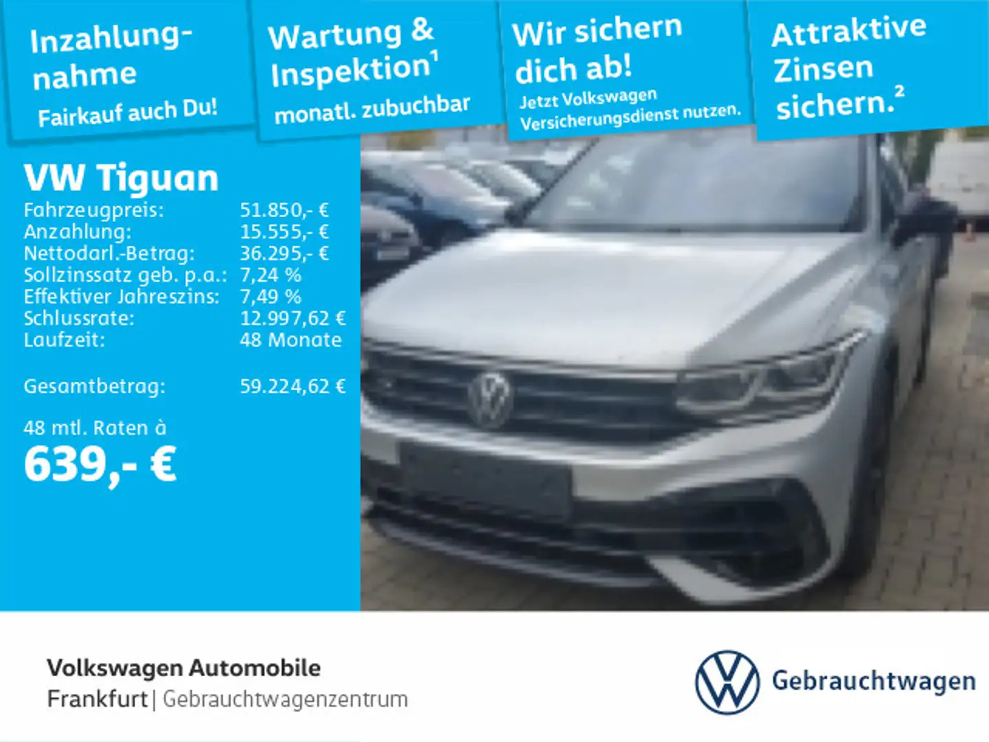 Volkswagen Tiguan 2.0 TSI DSG 4Motion R Navi IQ.Light DAB+ Silber - 1