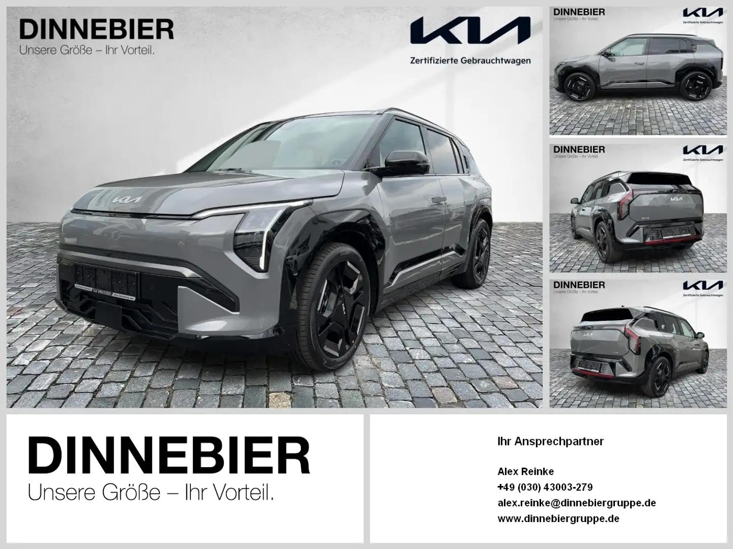 Kia EV3 GT-Line 81.4kWh LED+Glasdach+360°+Navi Grau - 1