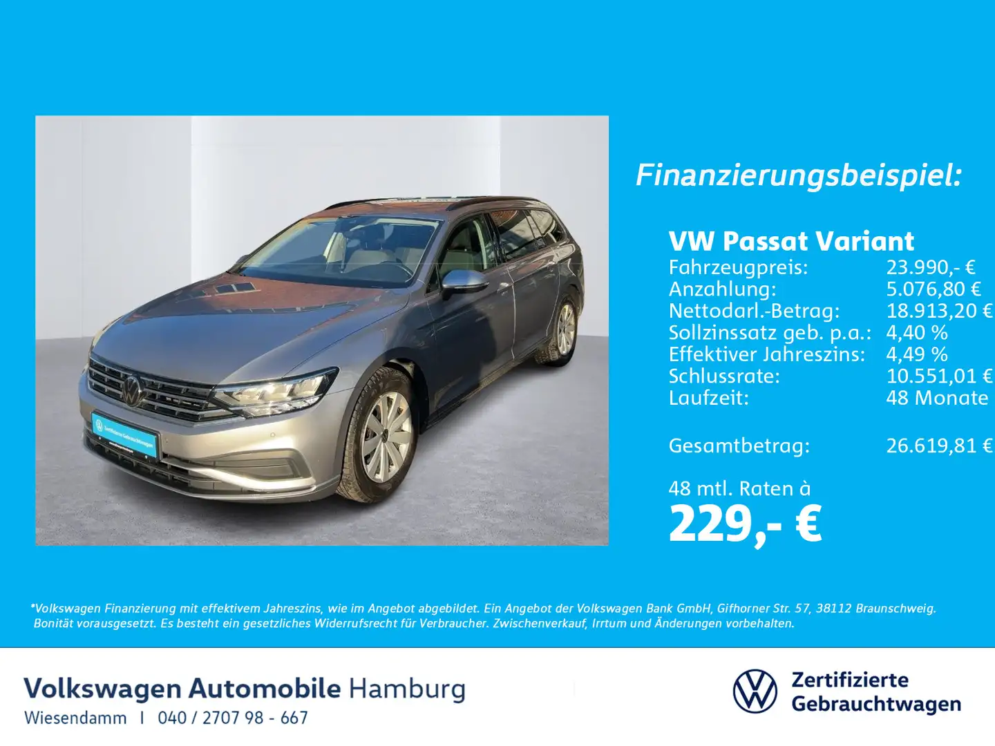 Volkswagen Passat Variant 2.0 DSG TDI LED Navi Sitzhzg Silber - 1