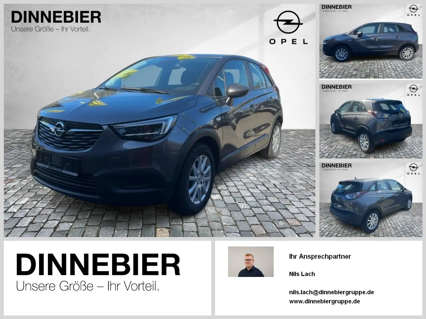 Opel Crossland X Edition 1.2 LED SpurH KlimaA Grigio - 1