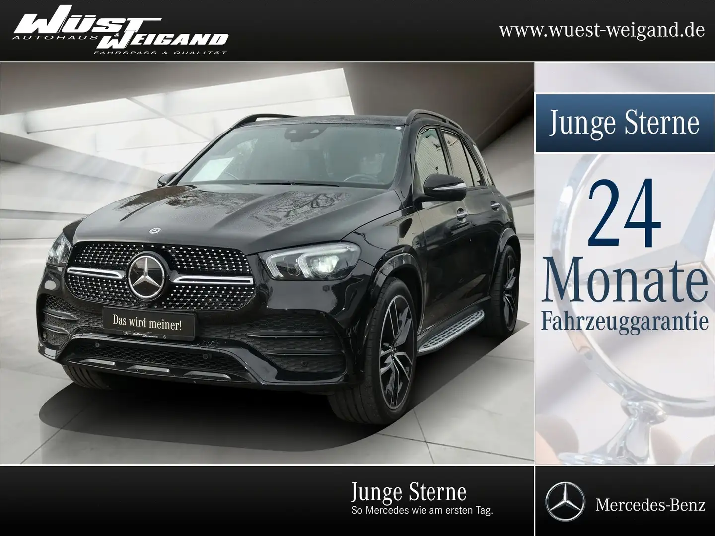 Mercedes-Benz GLE 350 de 4M AMG+AHK+Airm.+360°+HUD+Distr.+22"L Schwarz - 1