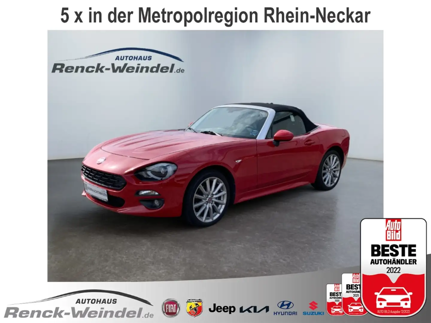 Fiat 124 Spider 1.4 MAir US-Import Musikstreaming DAB Temp Tel.-Vo Rouge - 1