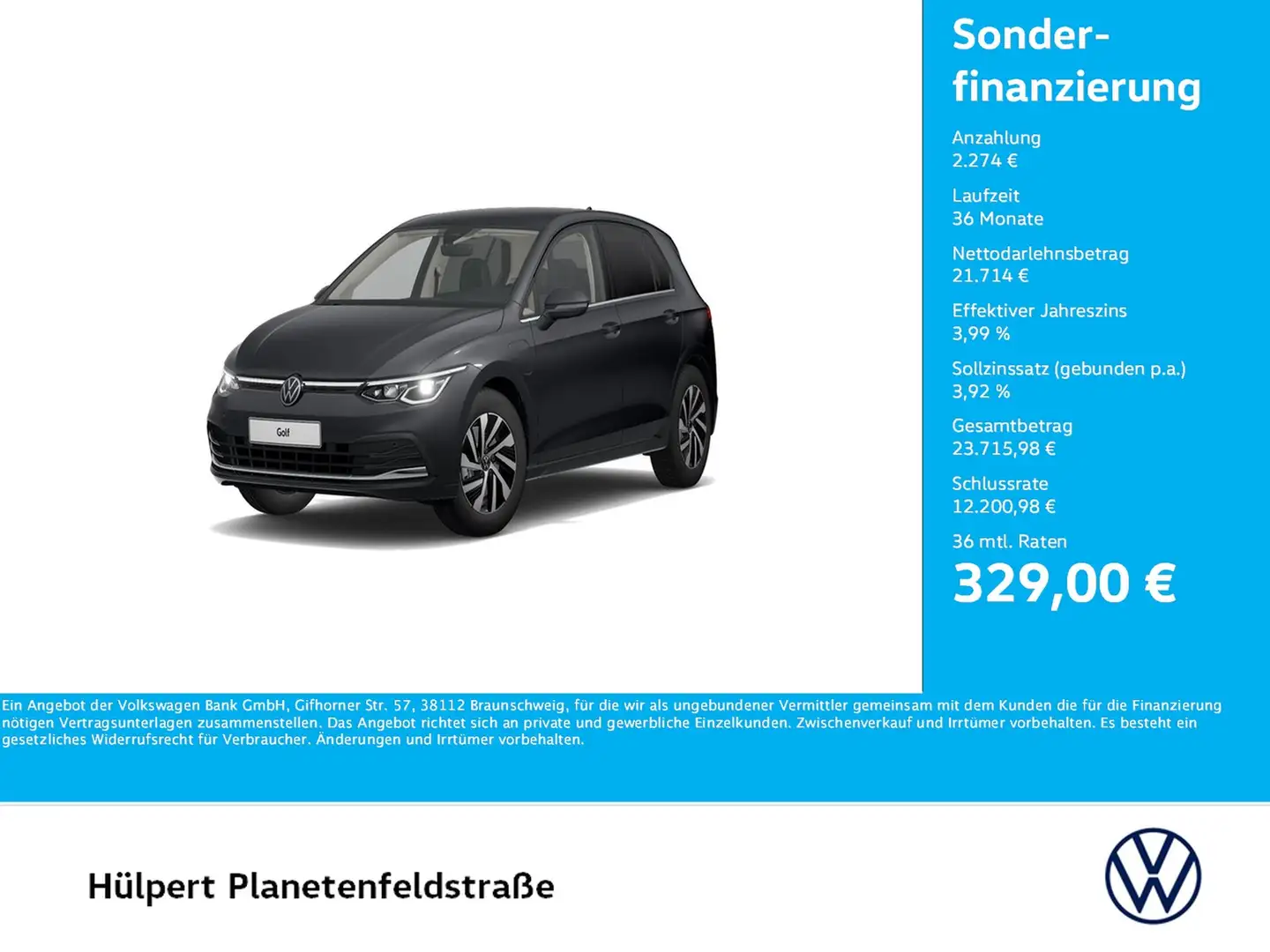 Volkswagen Golf VIII 1.4 HYBRID STYLE CAM ACC NAVI SITZHEIZ Grijs - 1