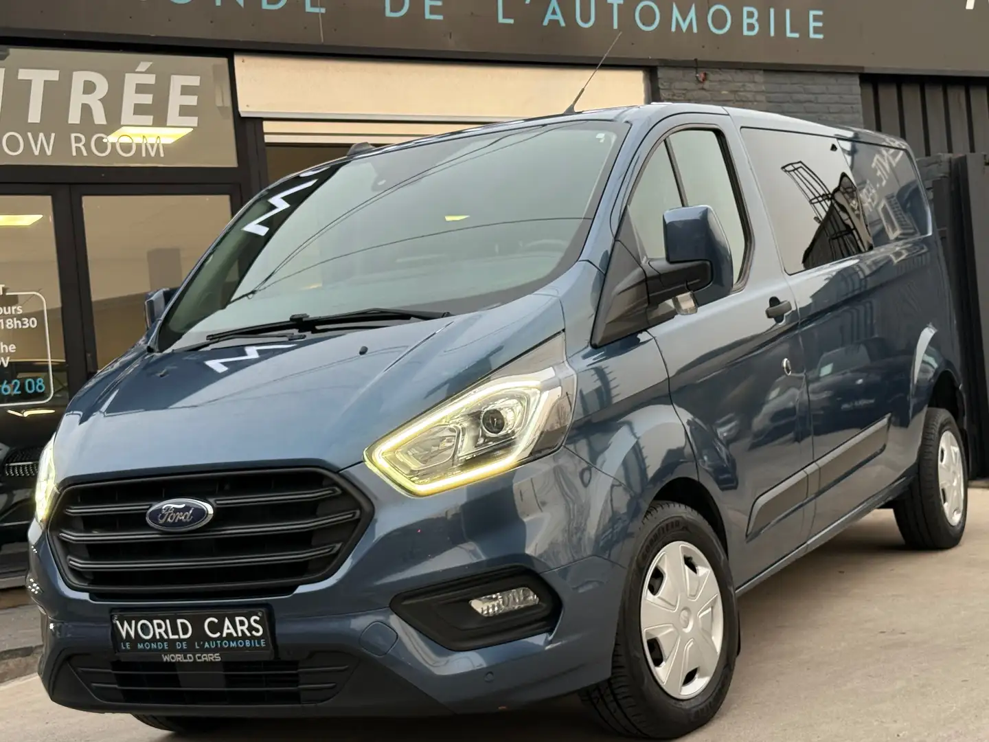 Ford Transit Custom 2.0 TDCi BOITE AUTO DOUBLE CAB. 6PLACES CAMERA Bleu - 1