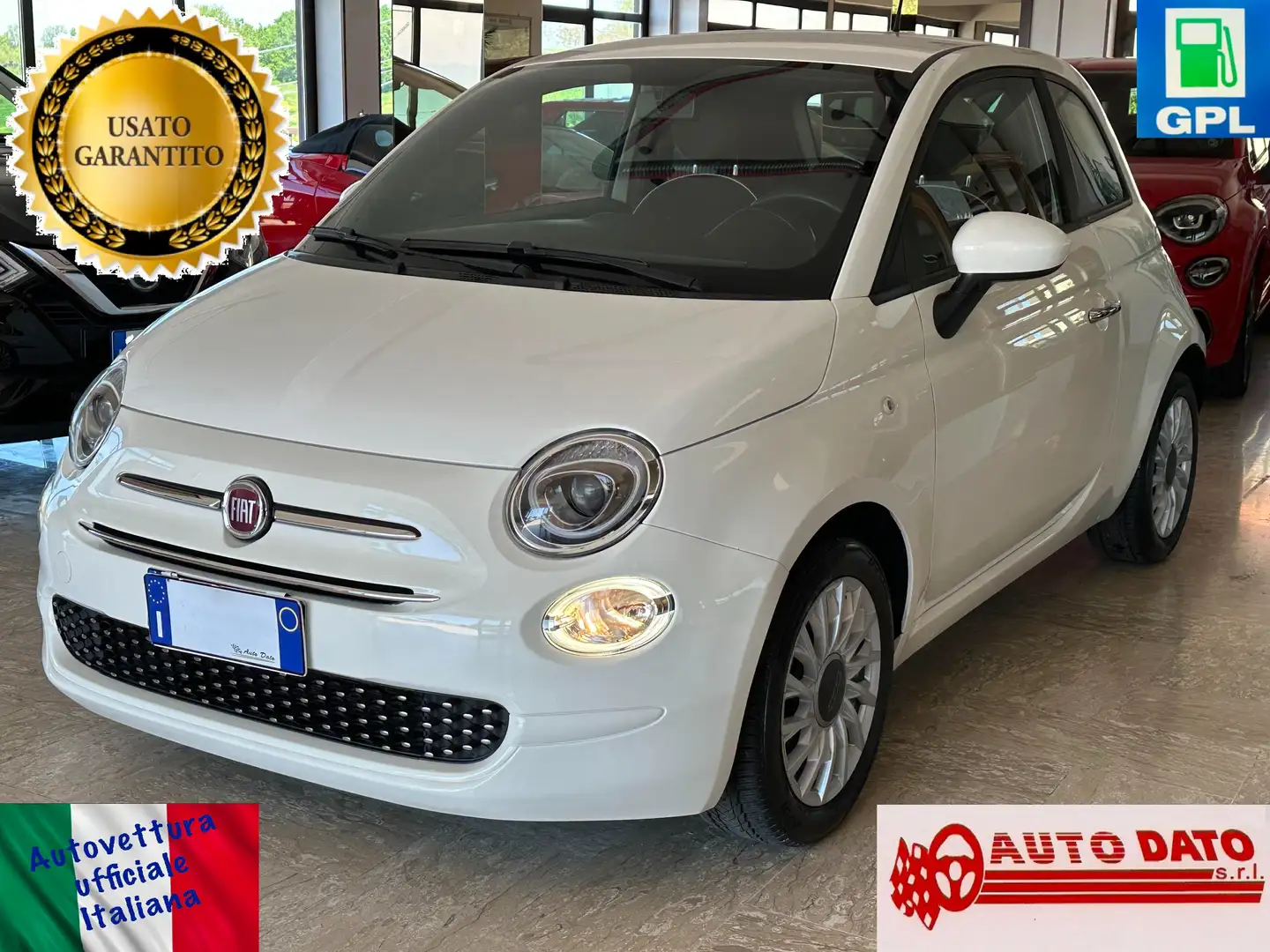 Fiat 500 New 1.2 69 cv. EasyPower LOUNGE (Imp. GPL) Bianco - 1