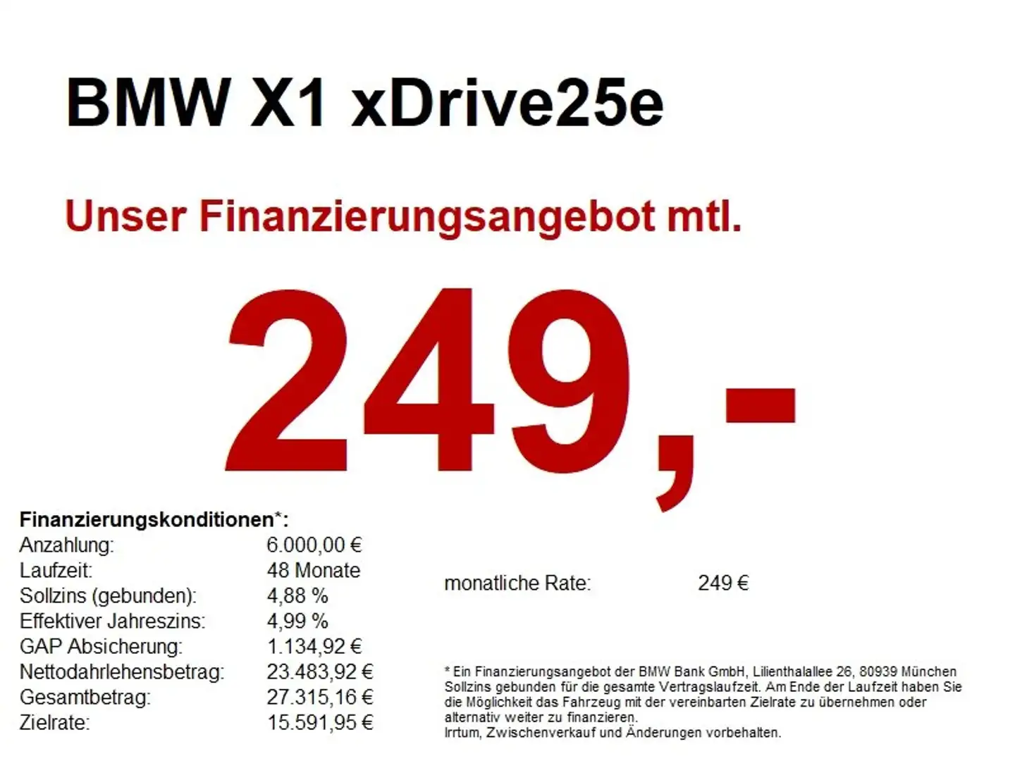 BMW X1 xDrive25e Advantage HUD/NAVI+/CAM/ParkAssi Schwarz - 1