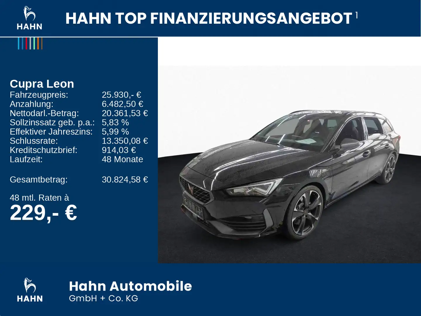 CUPRA Leon Sportstourer 1.4e-HYBRID DSG VZ LED Nav CAM Noir - 2