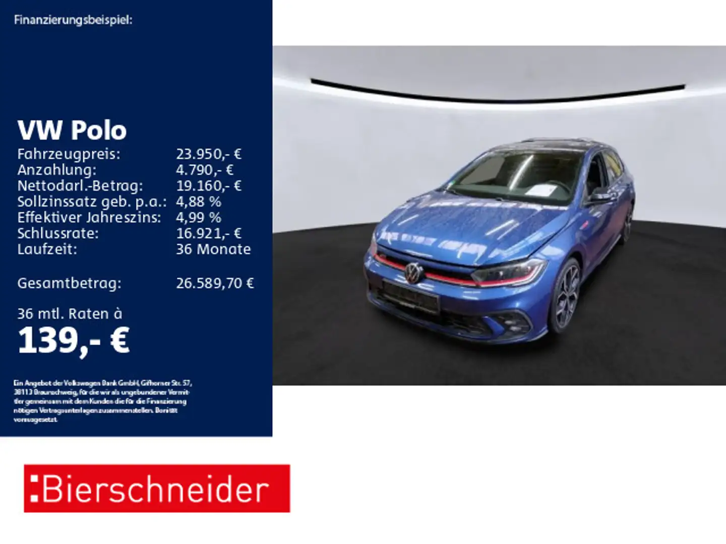 Volkswagen Polo 2.0 TSI DSG GTI MATRIX BEATS NAVI 18 Blau - 1