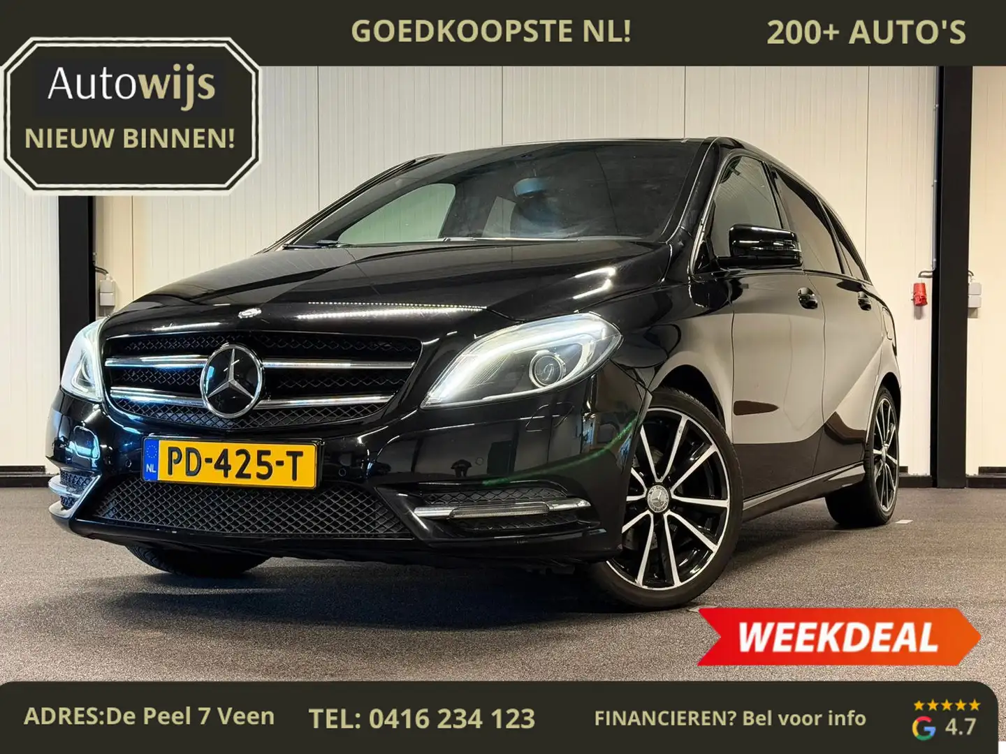 Mercedes-Benz B 180 Prestige|TREKHAAK|PANO|LEDER|AUT|NAVI|LM-VELG|150D Schwarz - 1