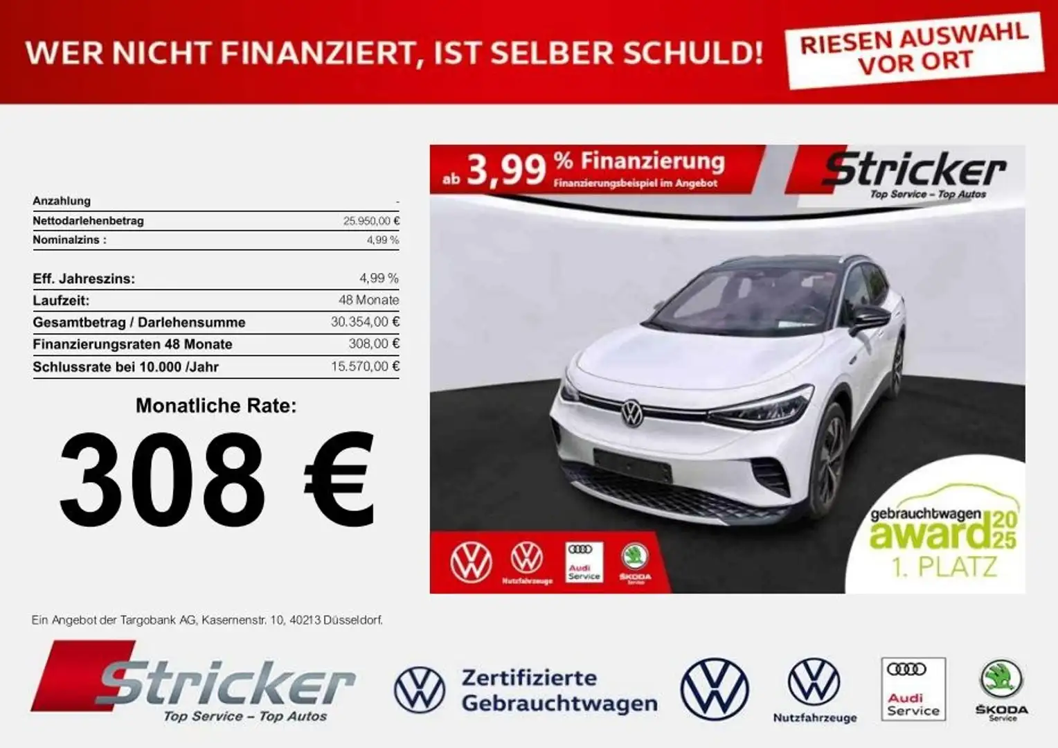 Volkswagen ID.4 Pro Performance 1st 150/77 308,-ohne Anzahlung AC Blanc - 1