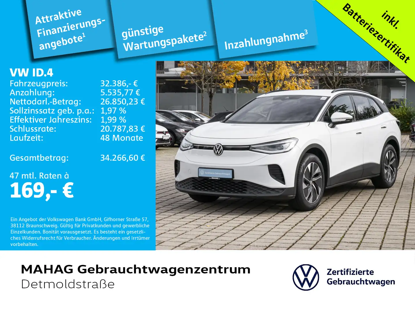 Volkswagen ID.4 Pure 55 kWh Wärmepu CCS IQ.Light Navi ParkP Weiß - 1