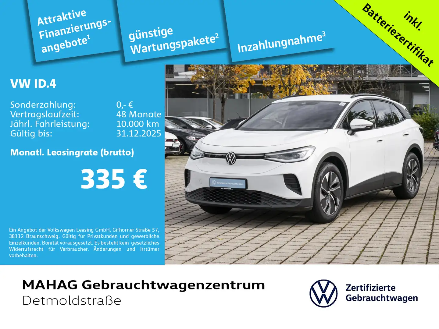 Volkswagen ID.4 Pure 55 kWh Wärmepu CCS IQ.Light Navi ParkP Weiß - 1