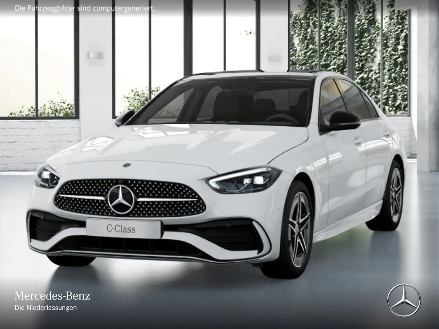 Mercedes-Benz C 180 AMG+NIGHT+PANO+360+LED+TOTW+KEYLESS+9G Weiß - 2