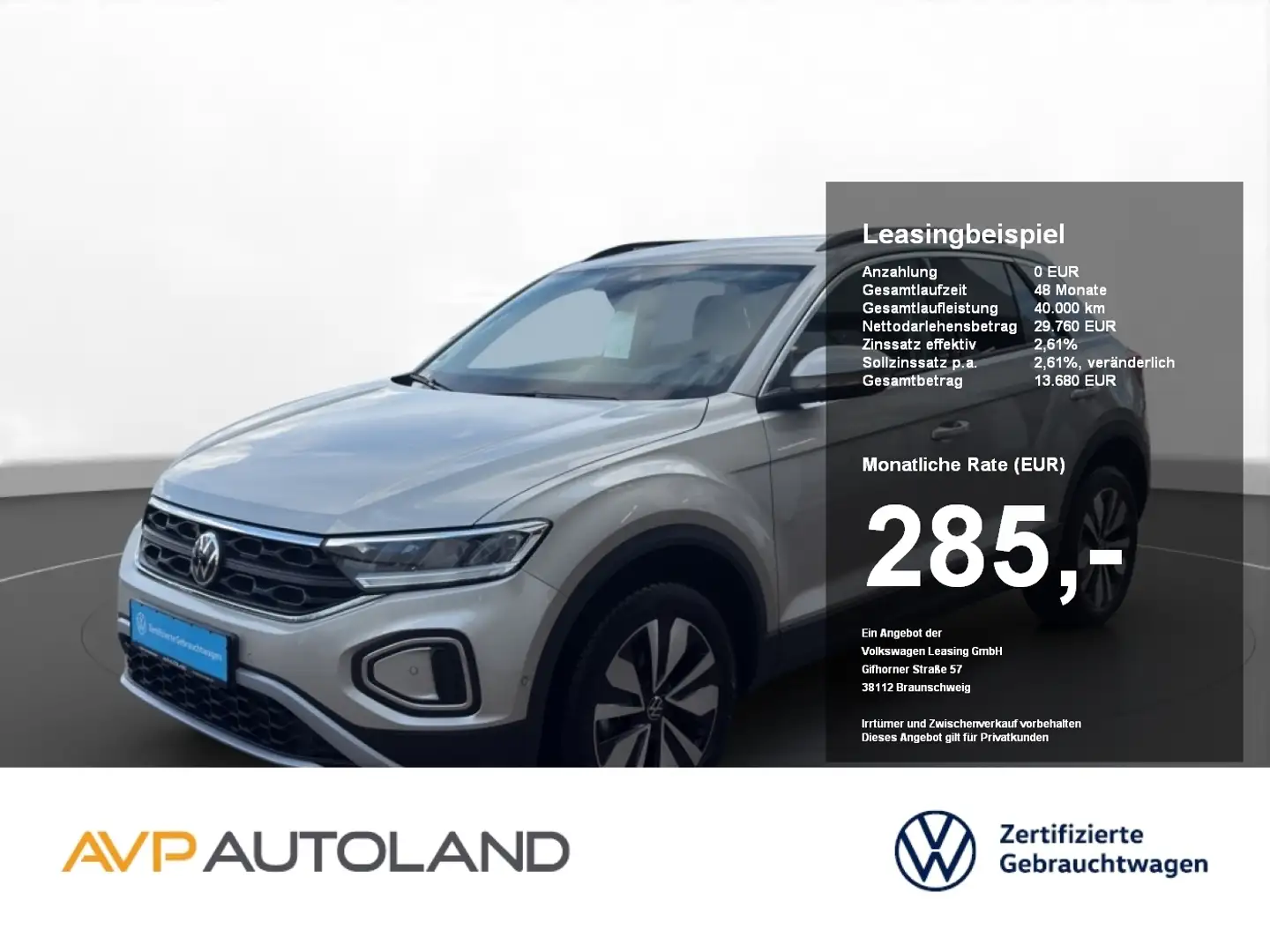 Volkswagen T-Roc 1.5 TSI DSG MOVE | AHK | NAVI | ACC | Silber - 1