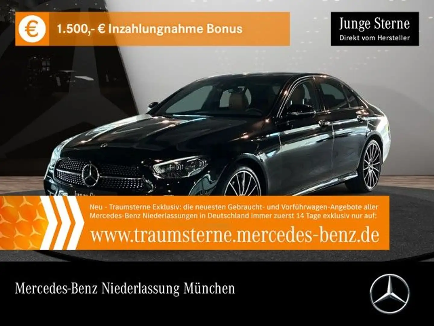 Mercedes-Benz E 450 4M AMG+NIGHT+PANO+360+MULTIBEAM+FAHRASS+20" Black - 1