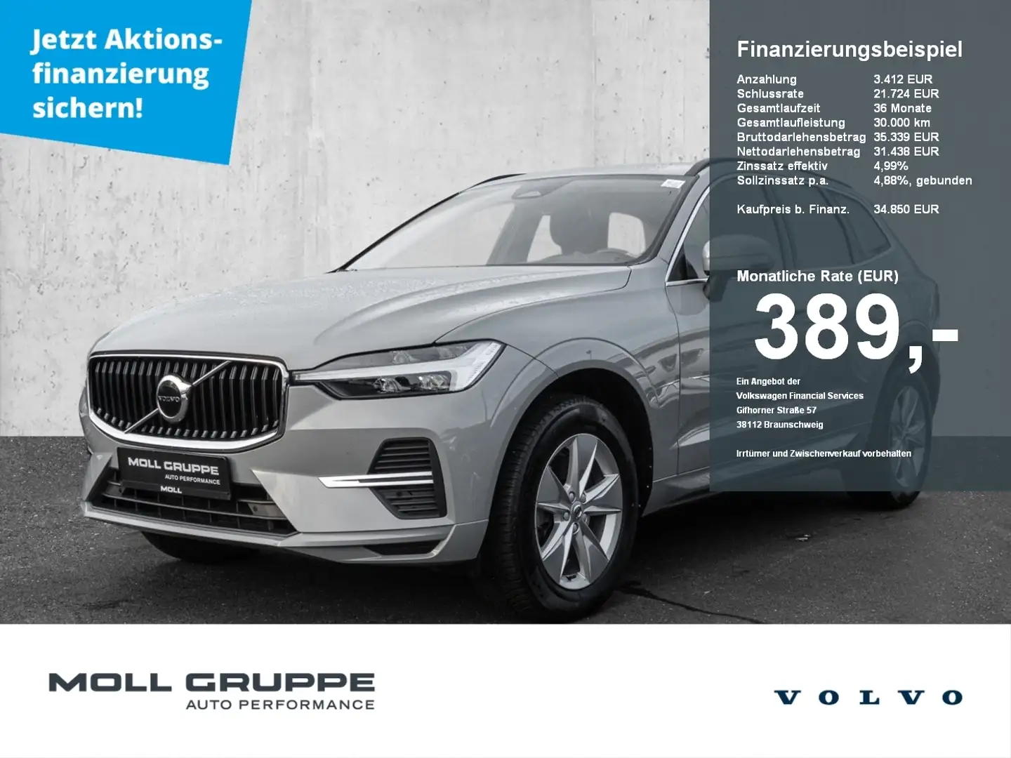 Volvo XC60 B4 2WD Core Sthz. LED Grau - 1