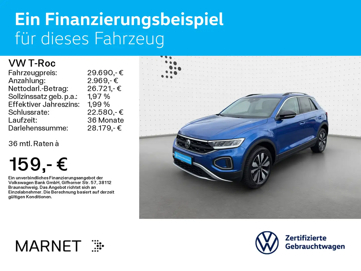 Volkswagen T-Roc 1.5 TSI DSG GOAL*LED*AHK*STHZG*NAVI*DIGITA Azul - 2