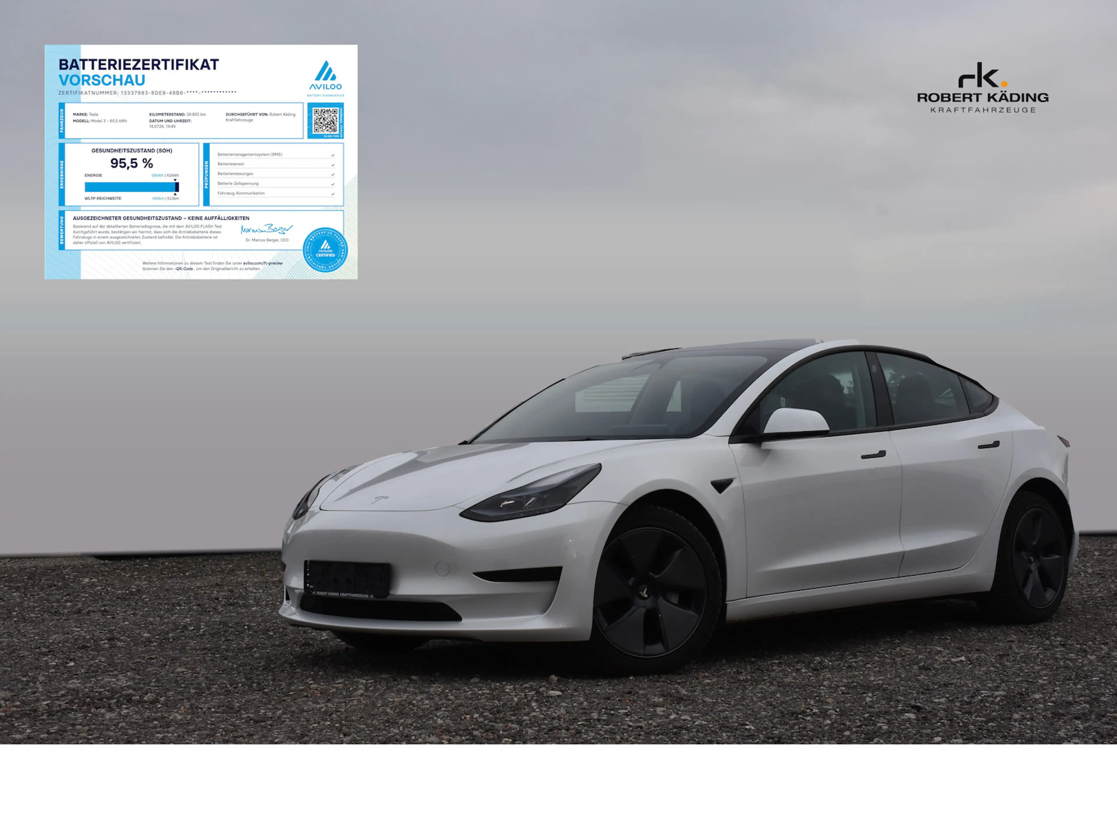 Tesla Model 3 RWD/Pearl White/8-fach/KI-Computer