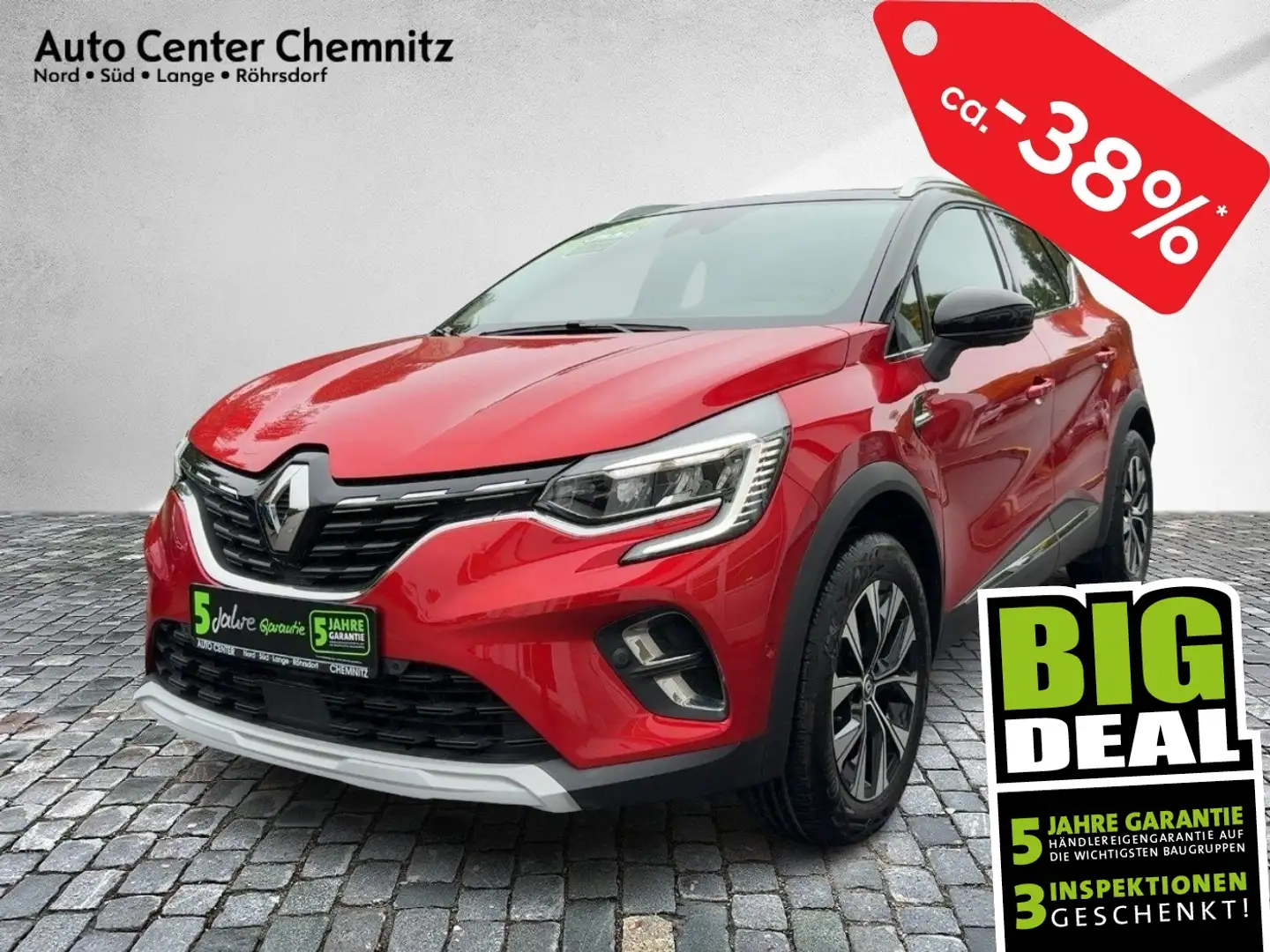 Renault Captur II 1.0 TCe 90 Techno LED/Navi/360°/BOSE Rood - 1