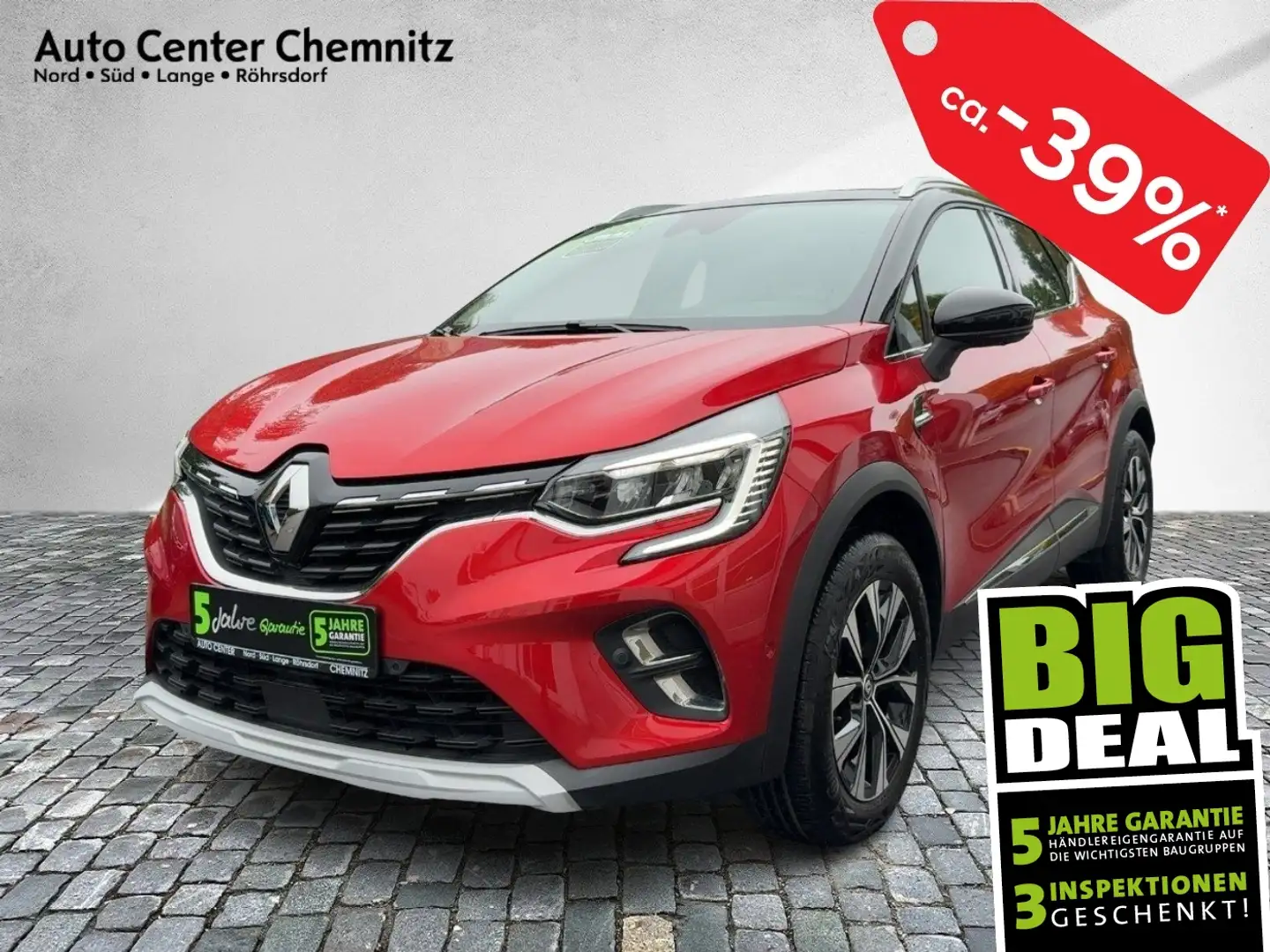 Renault Captur II 1.0 TCe 90 Techno LED/Navi/360°/BOSE Rot - 1