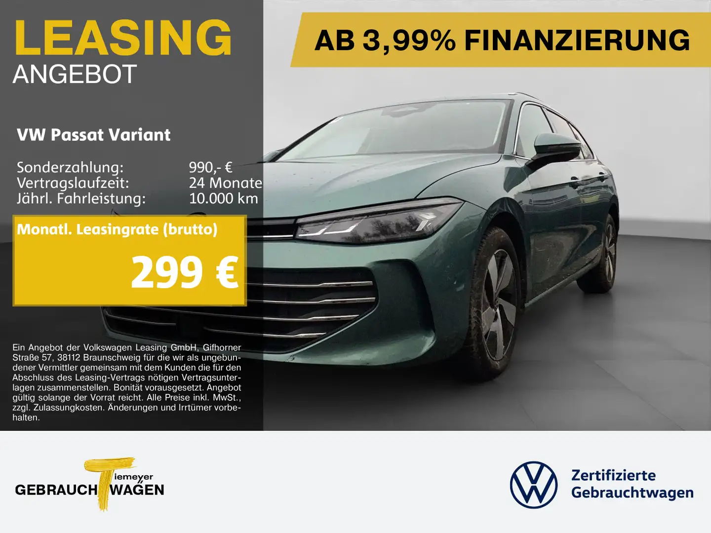 Volkswagen Passat Variant 1.5 eTSI BUSINESS PANO KLIMASITZE Verde - 1