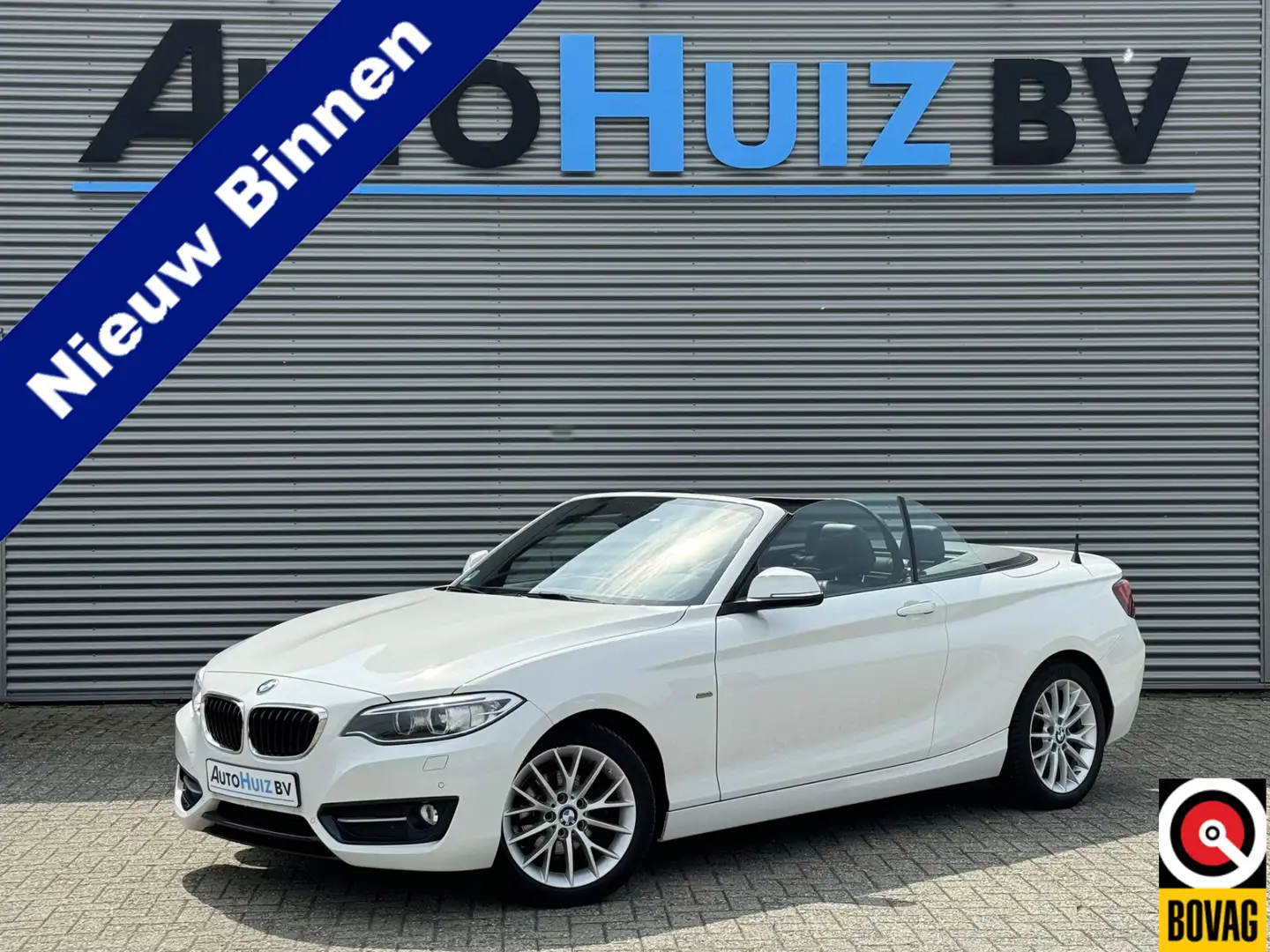 BMW 218 2-serie Cabrio 218i Executive Sport Line Leer Navi Wit - 1