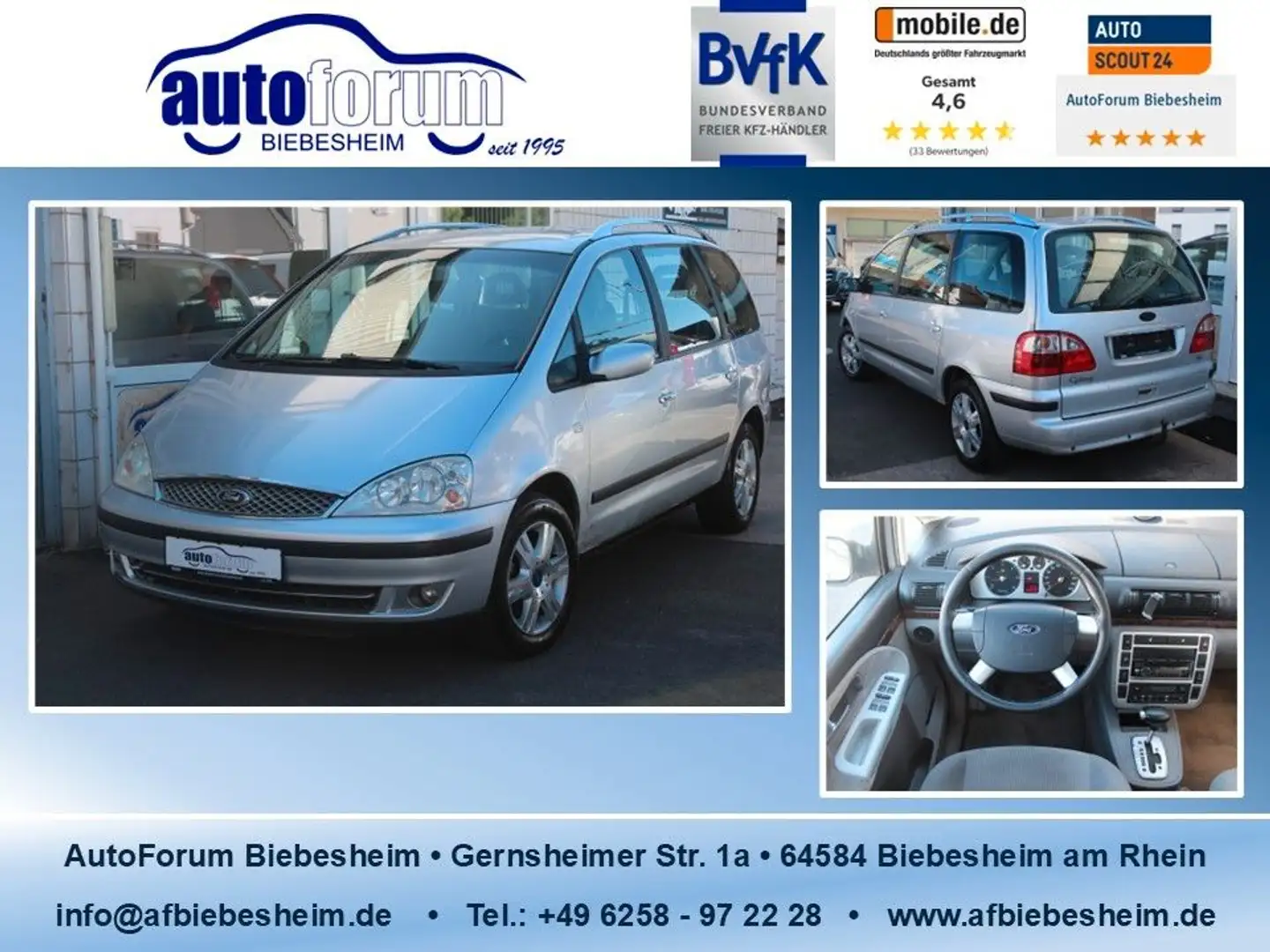Ford Galaxy Ghia 1.9 TDI Klima*Sitzheizung*AHK Grijs - 1