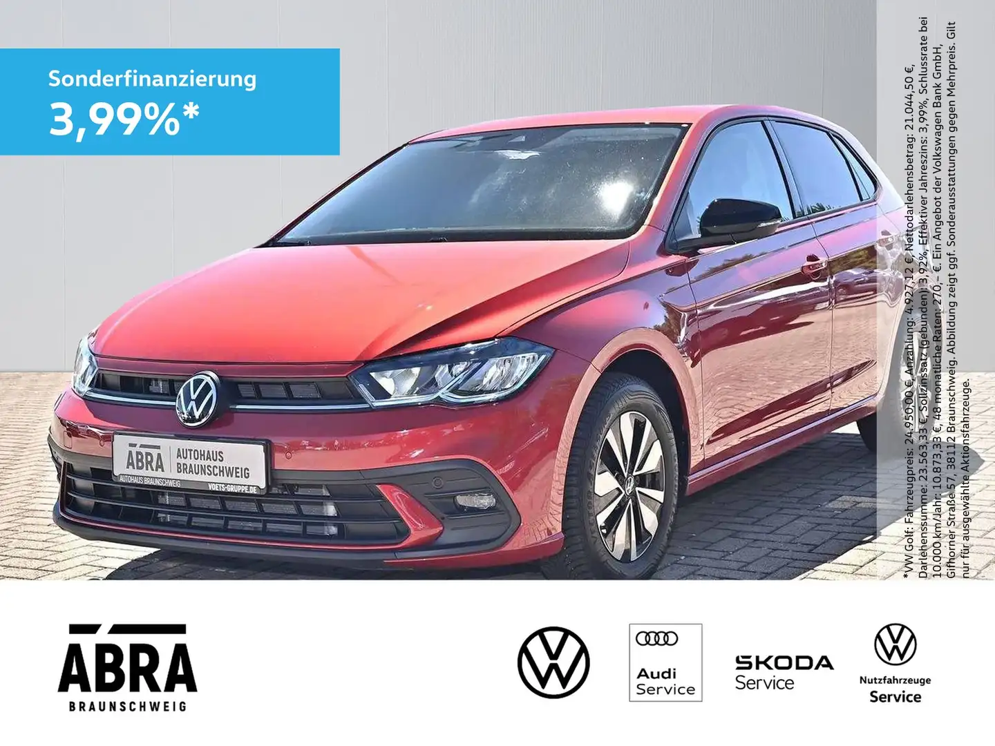 Volkswagen Polo VI 1.0 TSI Goal DSG LED+CAM+ACC+NAVI+APP Red - 1