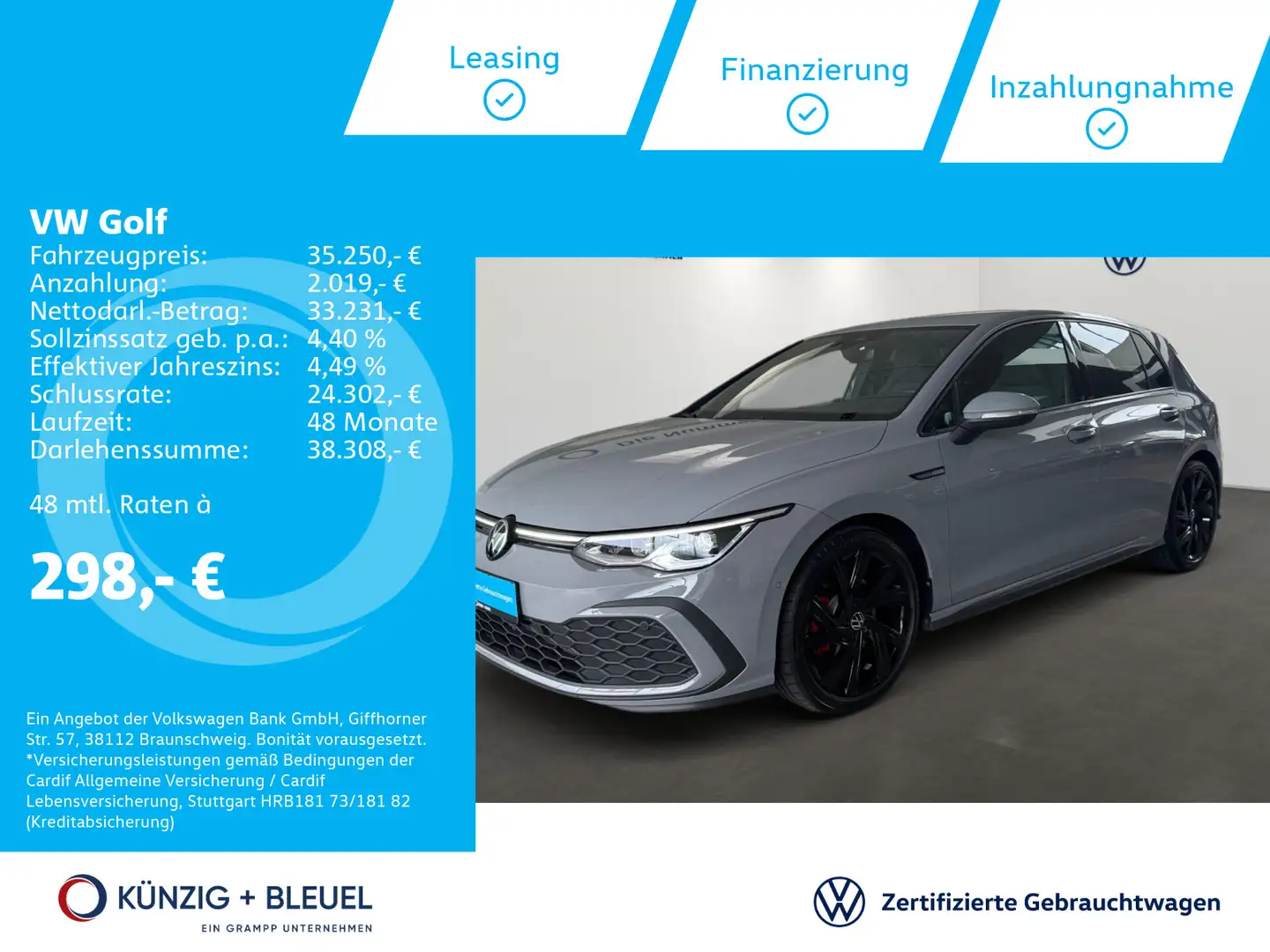 Volkswagen Golf GTD 2,0 TDI 200 PS DSG*Nav*StHz*Matrix*ACC* Grey - 1