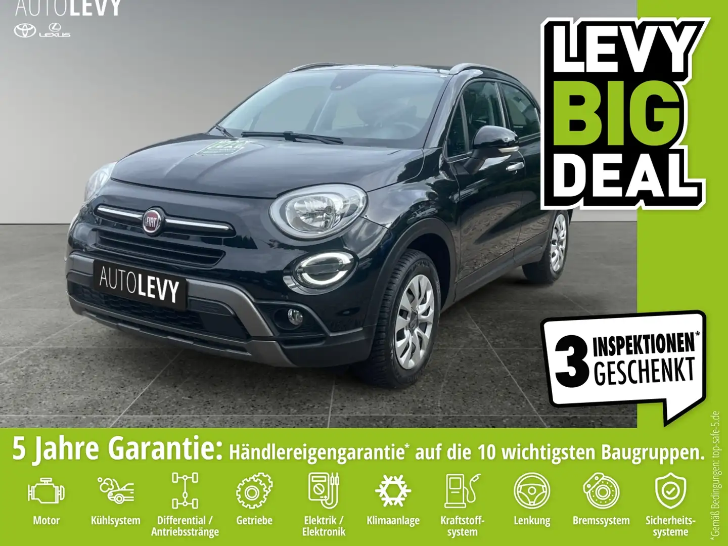 Fiat 500X 1.3 GSE Cross 2xKlima AUT Facelift KlimaA Zwart - 1