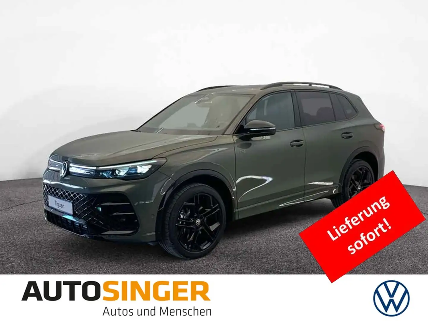 Volkswagen Tiguan R-Line TSI 4M LEDER*AHK*360*MATRIX*PANO Grün - 1