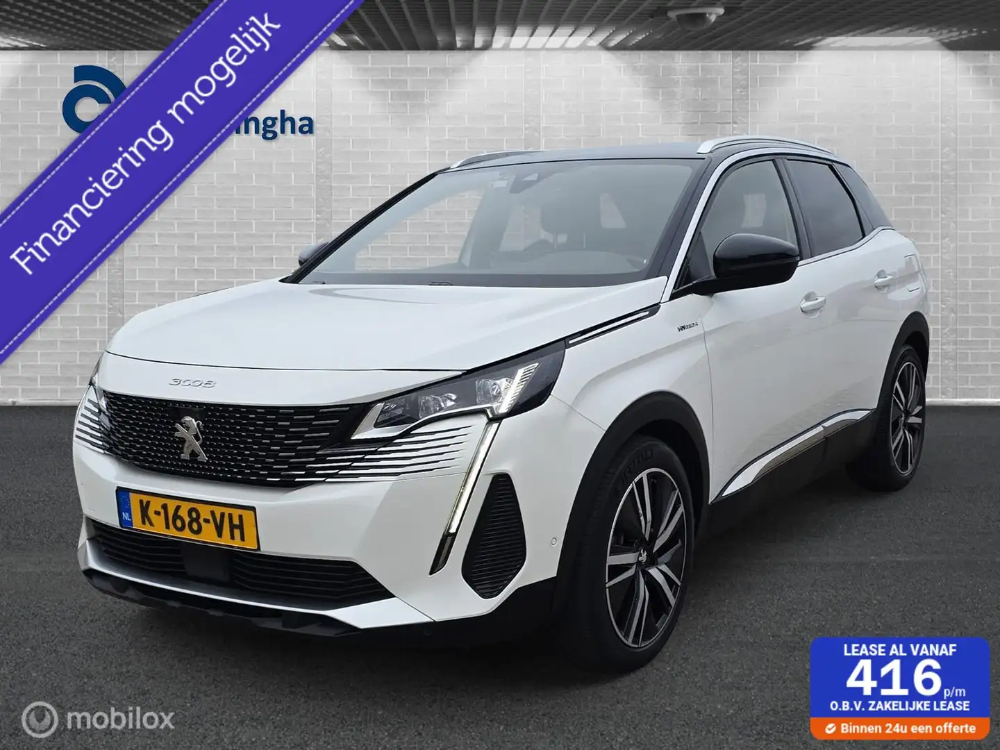 Peugeot 3008 1.6 HYbrid4 300 Blue Lease GT *Leder*trekhaak* Weiß - 1