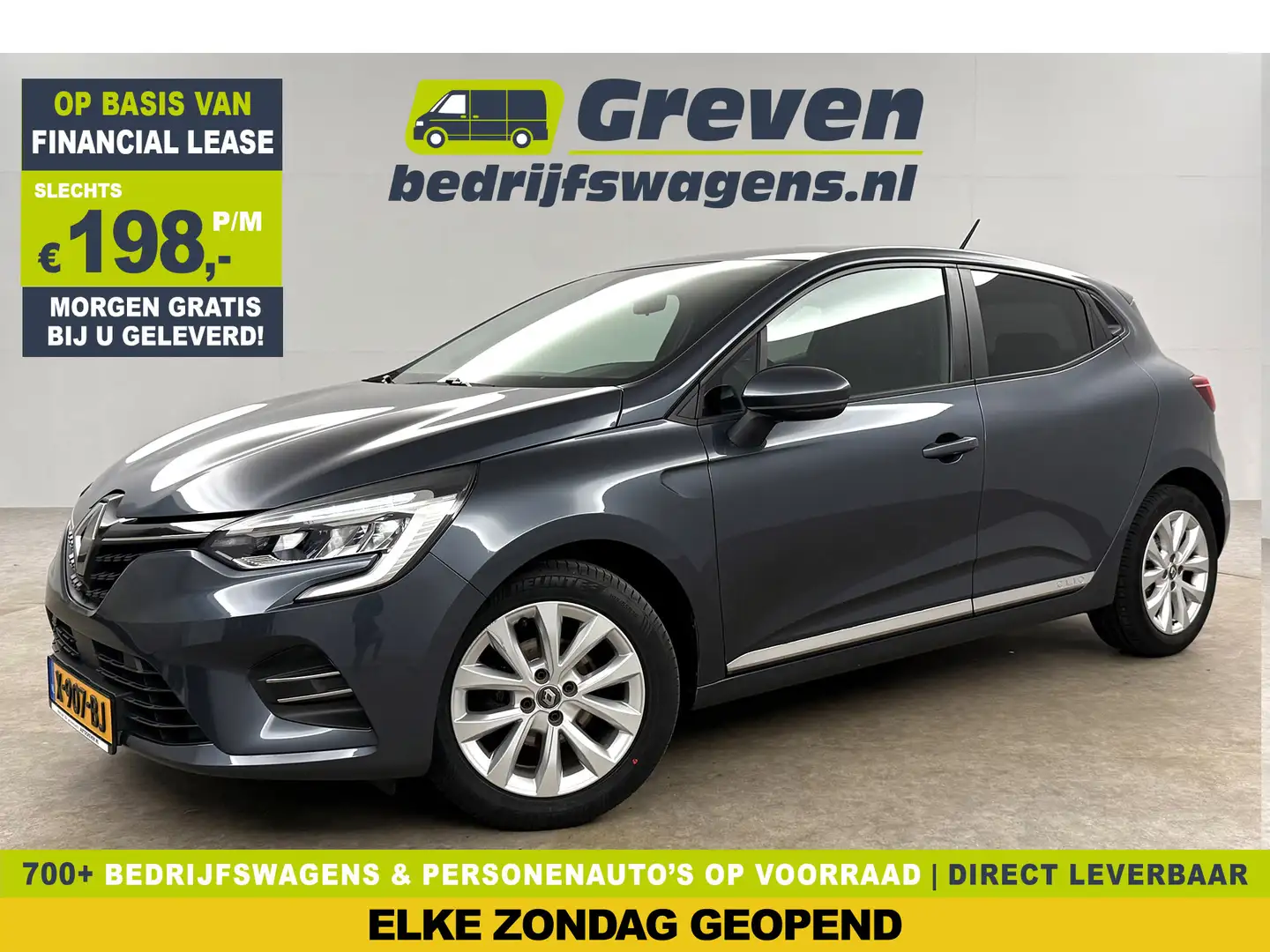 Renault Clio 1.0 TCE Intens Clima Carplay LED Cruise Navi PDC 1 Grijs - 1