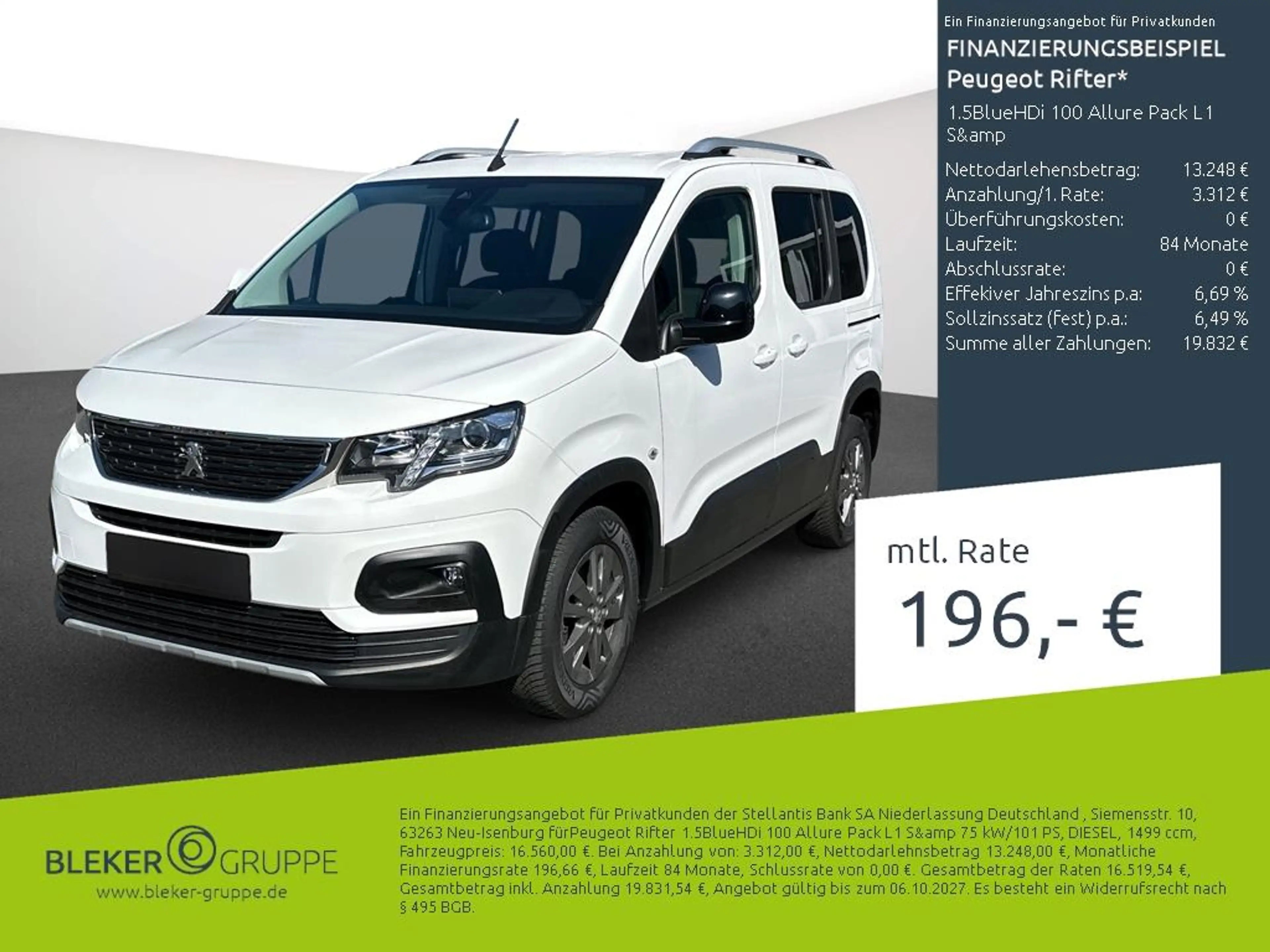 Peugeot Rifter 1.5BlueHDi 100 Allure Pack L1 S&