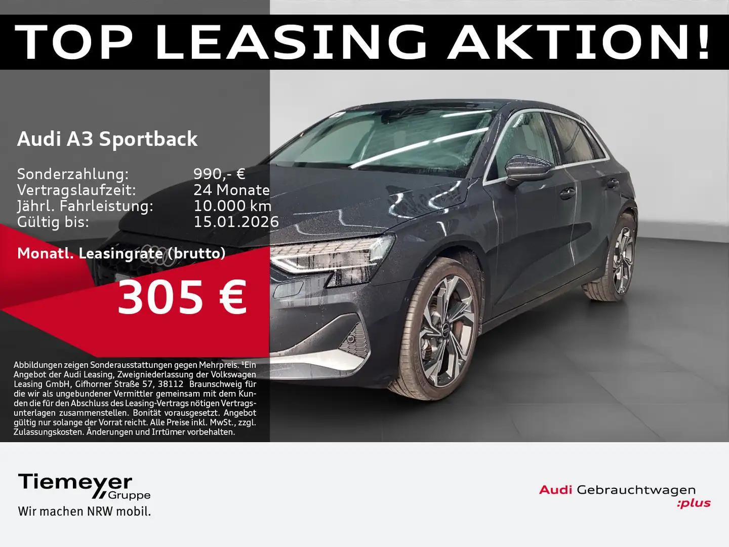 Audi A3 30 TFSI S LINE PANO MATRIX STHZG SO Grau - 1