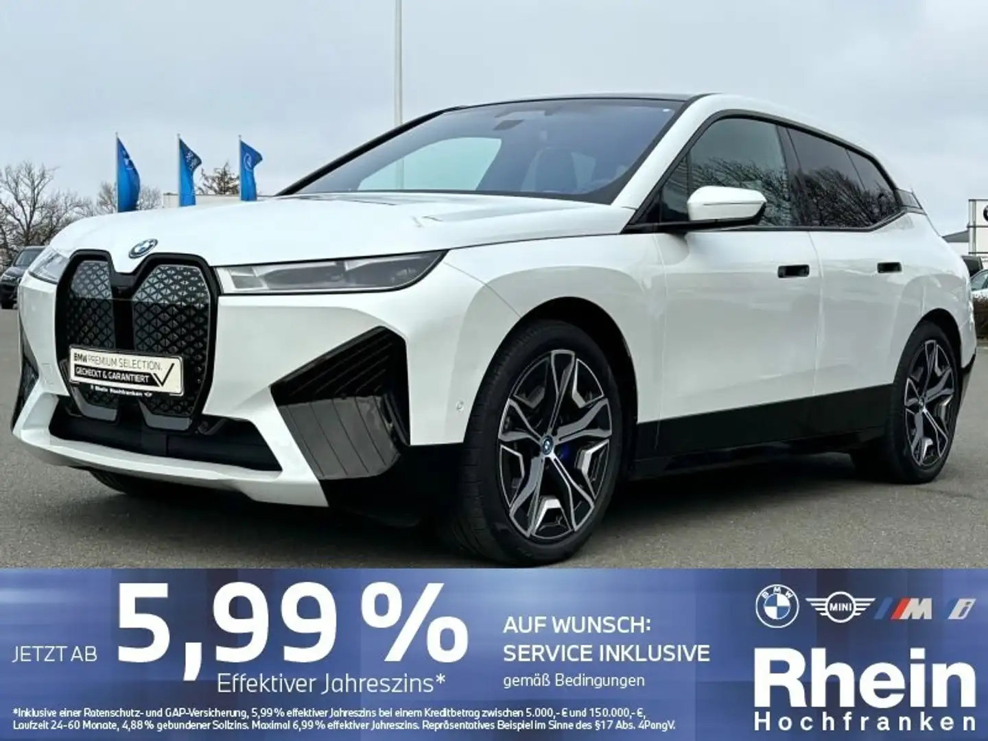 BMW iX xDrive50 Sportpaket LASER LUFT AHK ACC 360° Weiß - 1